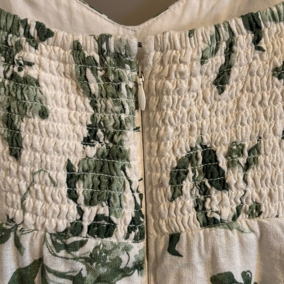 Abercrombie & Fitch Tall Corset Seamed Linen Blend Floral Mini Dress - Picture 6 of 8